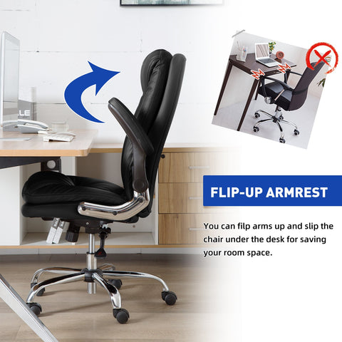 Ergonomic PU Leather Desk Chair