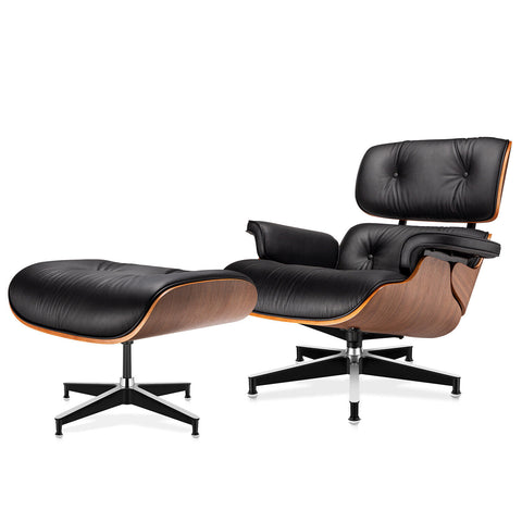 Classic Genuine Leather Lounge With Ottoman Leg chair