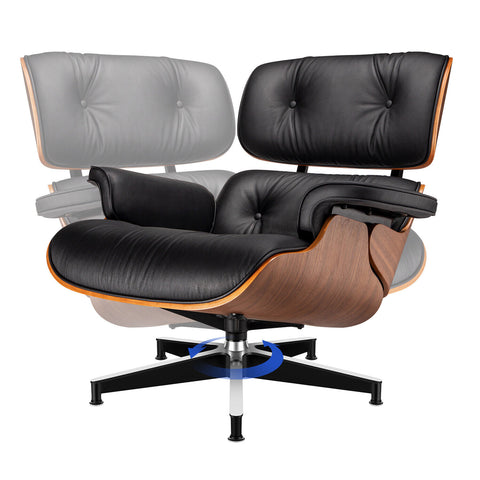 Classic Genuine Leather Lounge With Ottoman Leg chair