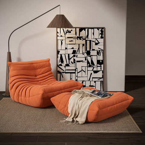 Modern Lazy Sofa With Ottoman